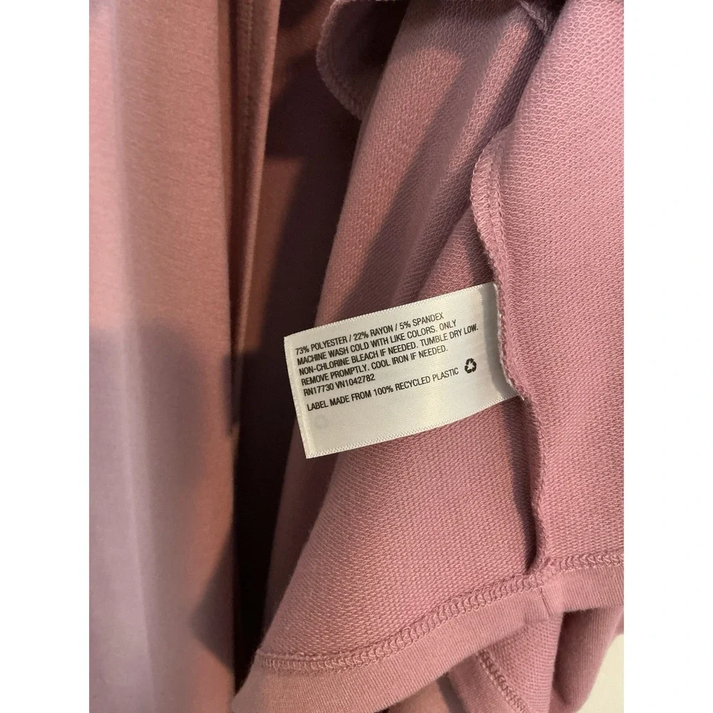 Ava‎ & Viv Duster Cardigan Mauve Pink Open Front Pockets L/S Travel Stretch 2X